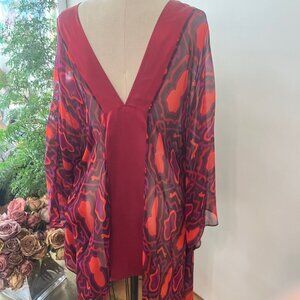 AUM COUTURE Silk Tunic Top One Size